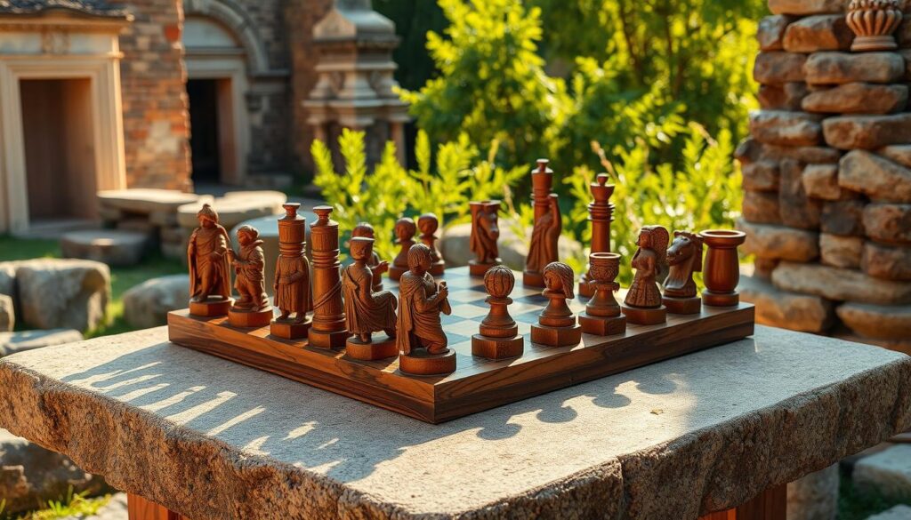 ancient rome wooden chess set ancient rome wooden chess set