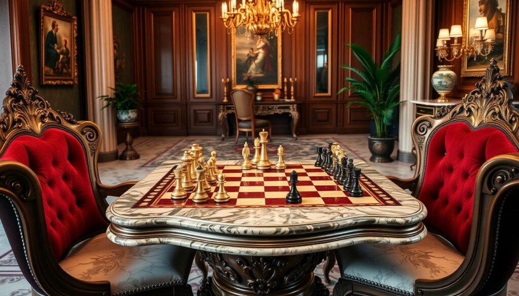 Luxury Chess Table and Chairs Collection Luxury Chess Table and Chairs Collection